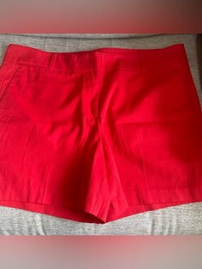 Ann Taylor Loft Red Tailored Chino Dress Shorts Womens Size 14 Career Casual T3